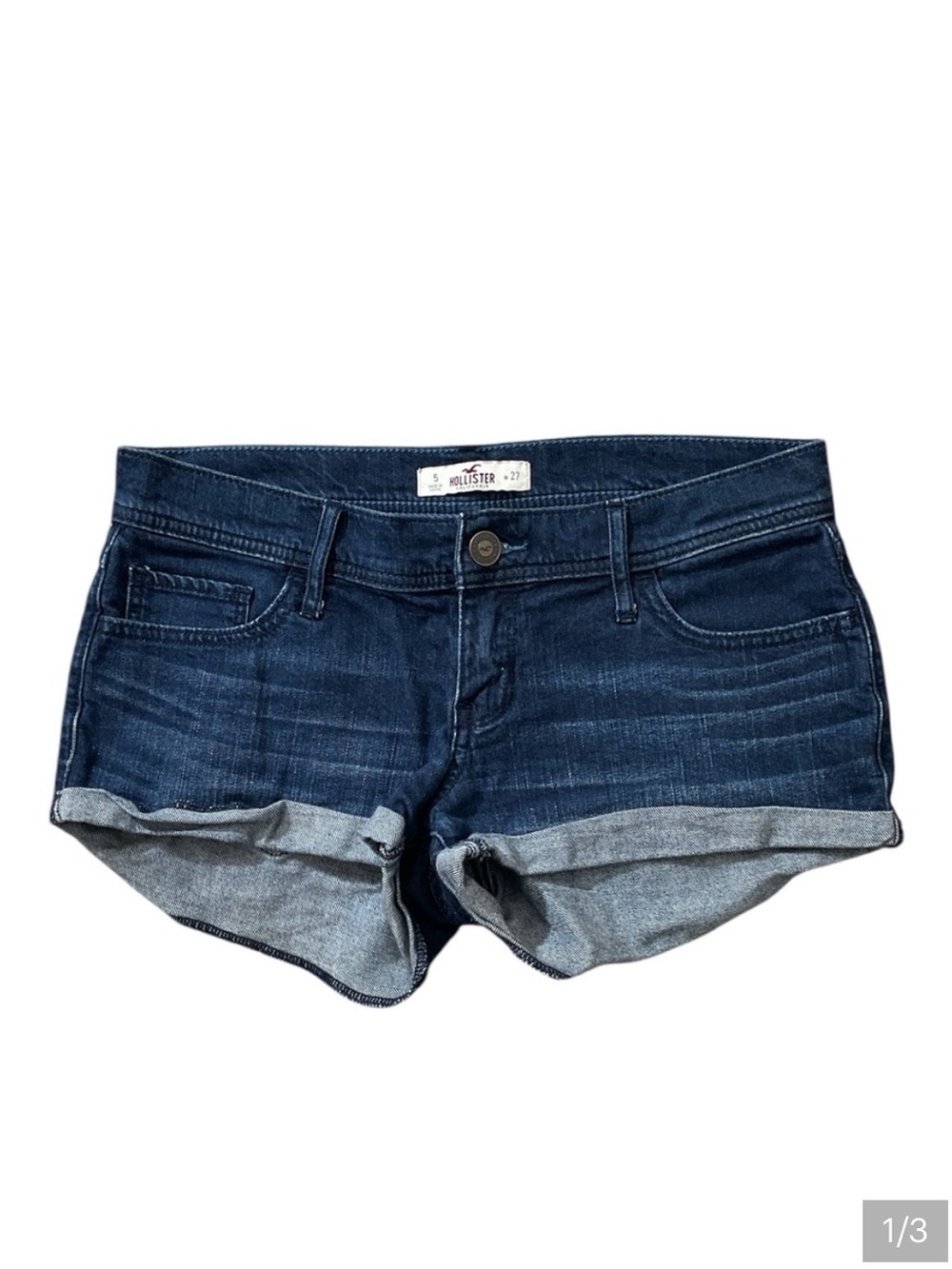 C38- Hollister Women's size 5 Blue Denim Shorts
